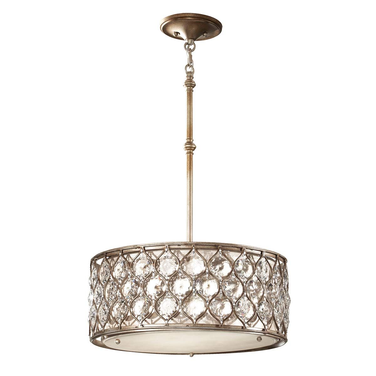 Lucia 3 Light Pendant Chandelier Burnished Silver - FE-LUCIA-B