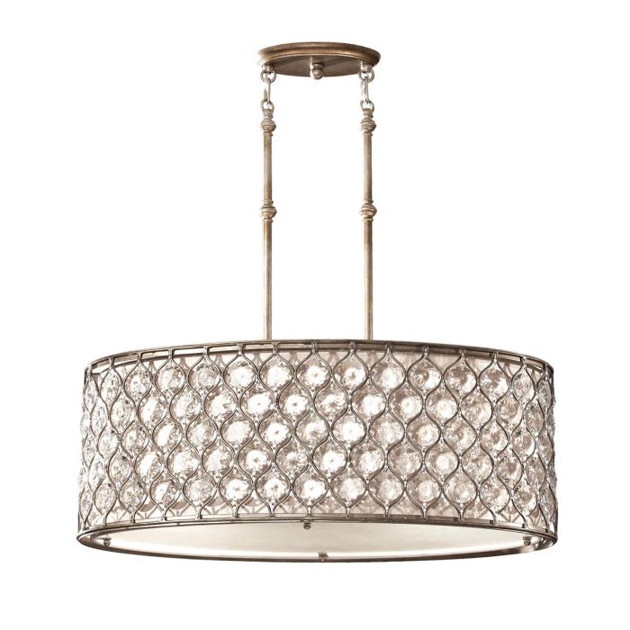 Lucia 3 Light Pendant Light Burnished Silver - FE-LUCIA-P-A