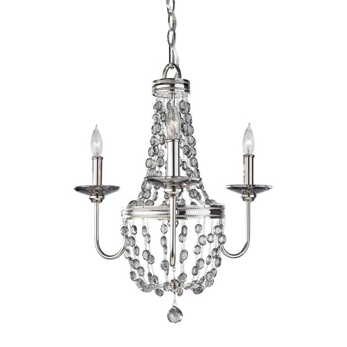 Malia 3 Light Chandelier Polished Nickel - FE-MALIA3