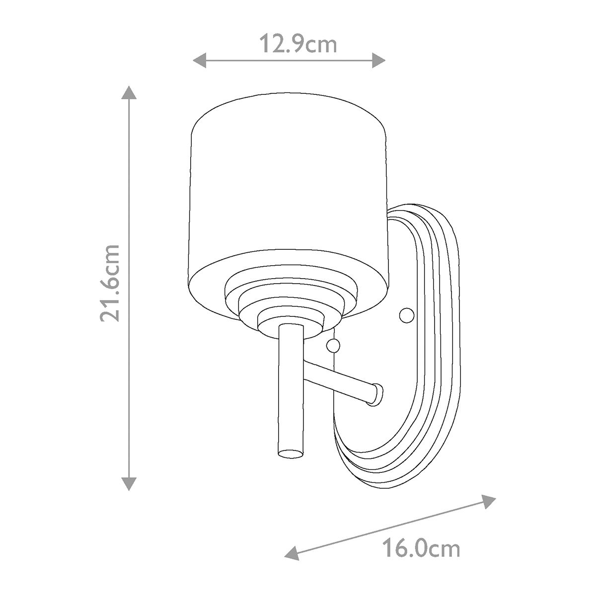 Malibu Light Wall Light Polished Chrome - FE-MALIBU1-BATH