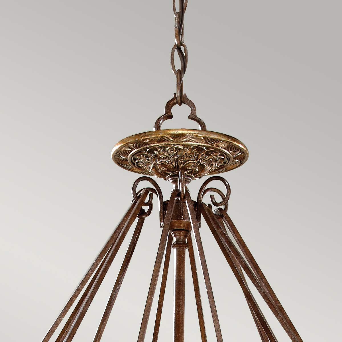 Marcella 4 Light Chandelier British Bronze & Oxidized Bronze - FE-MARCELLA4