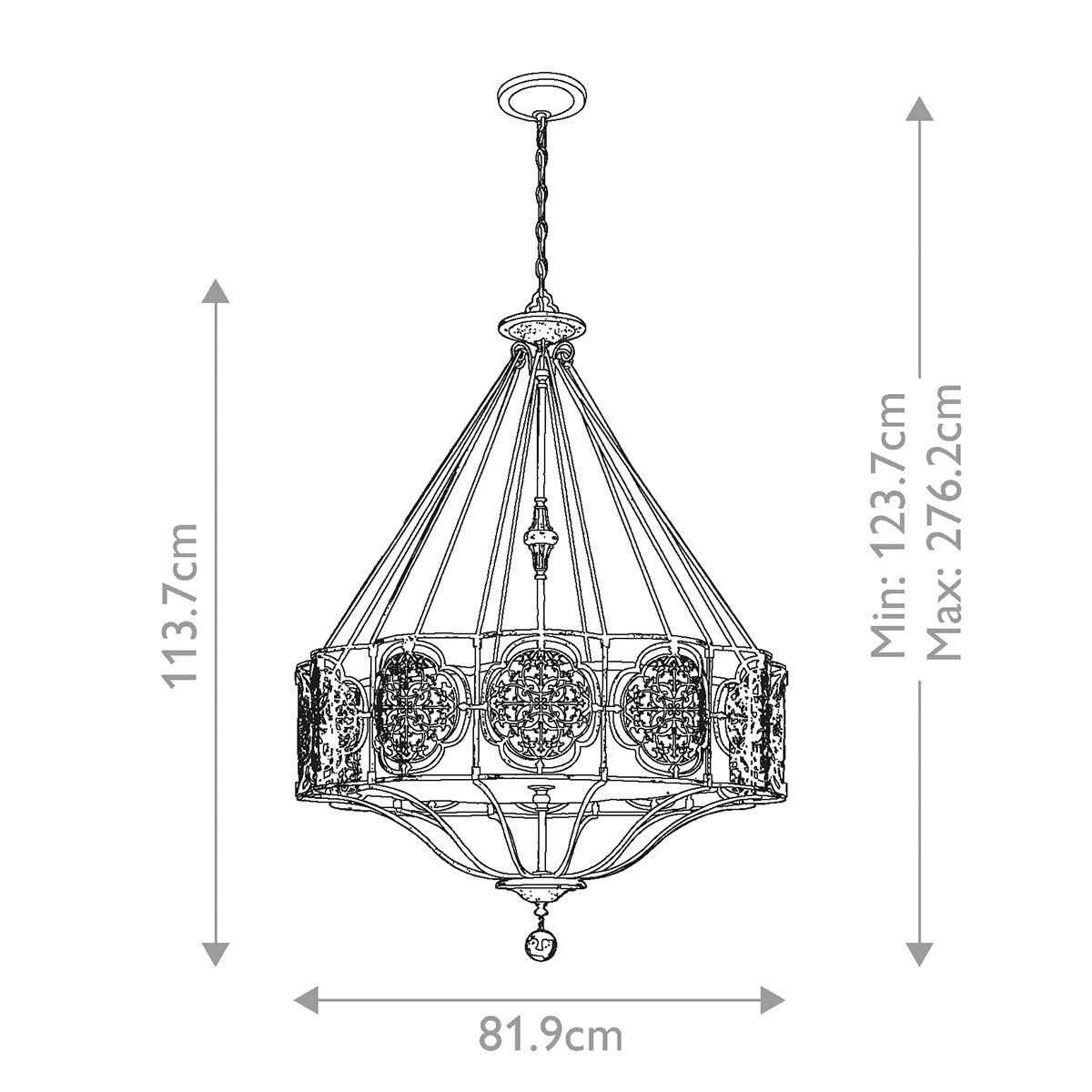 Marcella 4 Light Chandelier British Bronze & Oxidized Bronze - FE-MARCELLA4