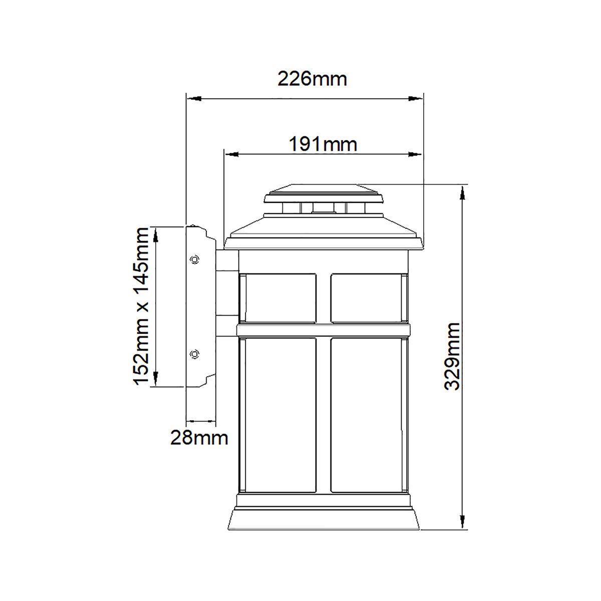 Newport Medium Wall Lantern Antique Bronze - FE-NEWPORT-M-ANBZ