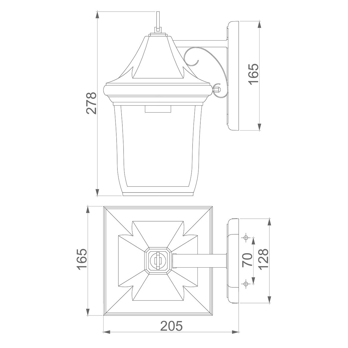 Oakmont Small Wall Lantern Patina Bronze - FE-OAKMONT2-S