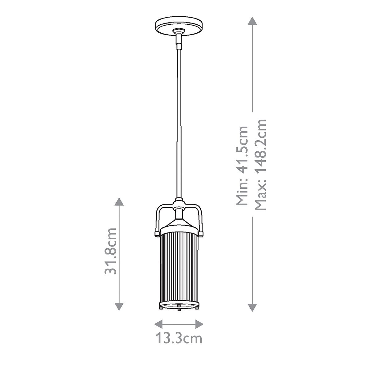 Paulson 1 Light  Pendant Chrome - FE-PAULSON-MP