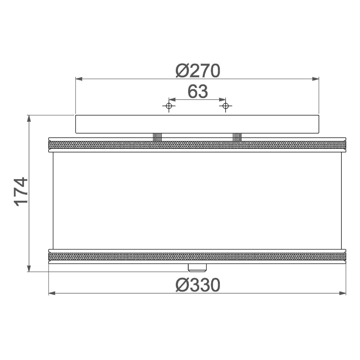 Pave 2 Light Flush Mount Light Polished Nickel - FE-PAVE-F-S