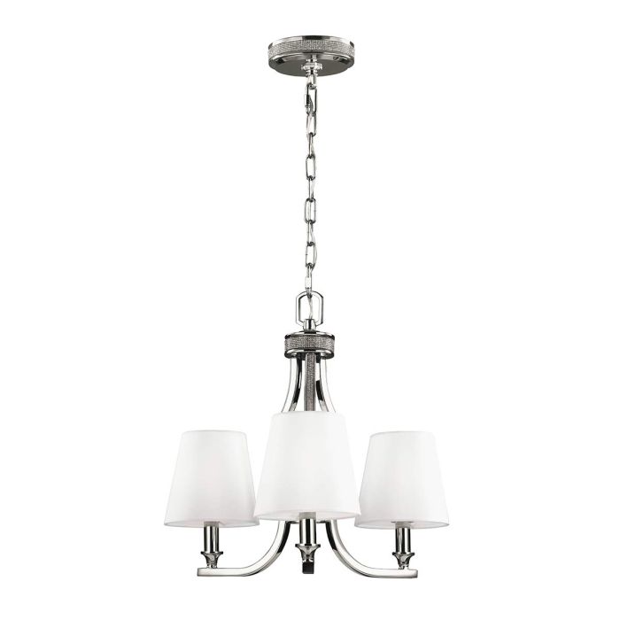 Pave 3 Light Chandelier Polished Nickel - FE-PAVE3