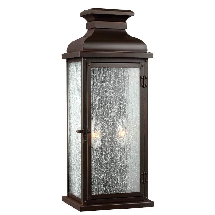 Pediment 2 Light Medium Wall Lantern Dark Aged Copper - FE-PEDIMENT-M