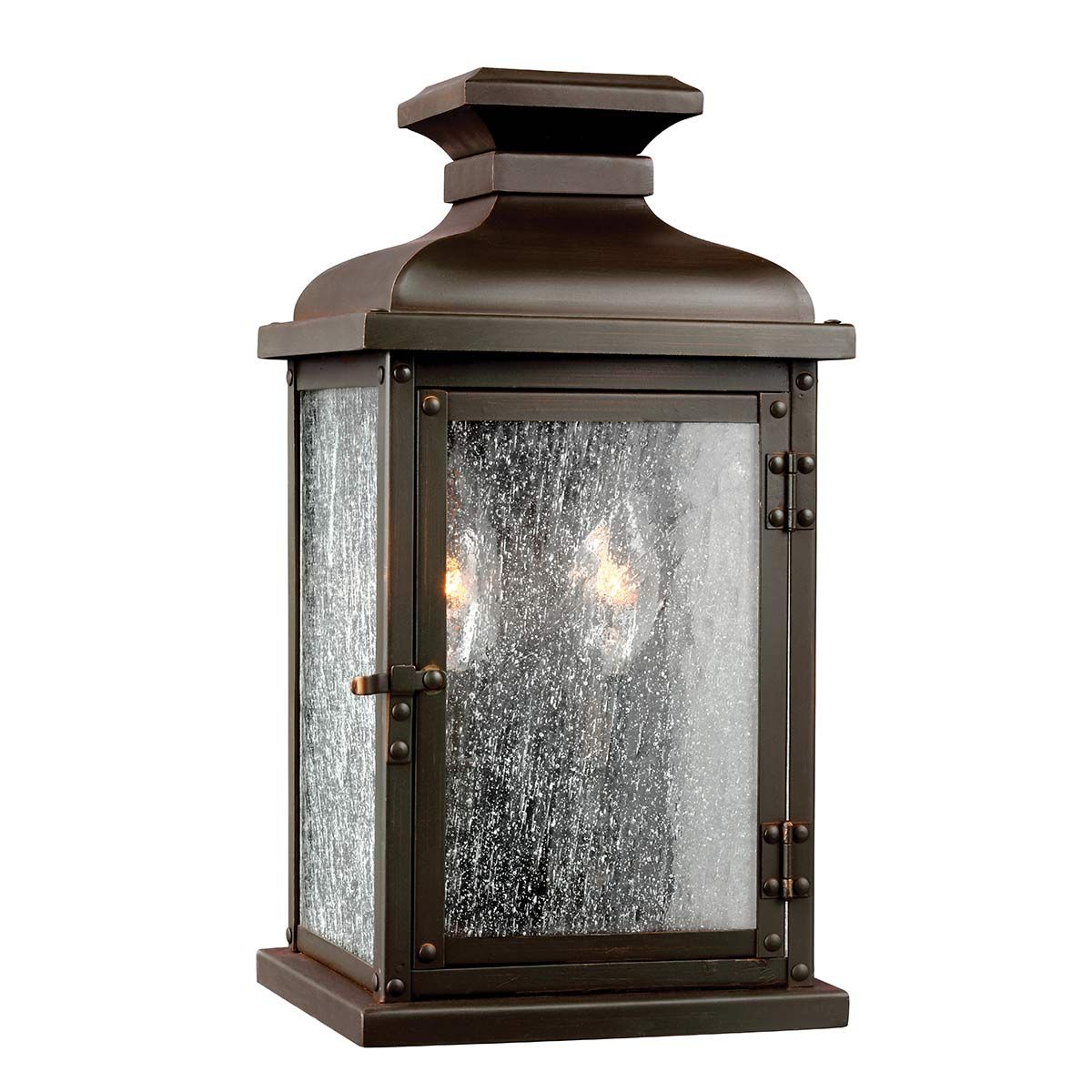 Pediment 2 Light Medium Wall Lantern Dark Aged Copper - FE-PEDIMENT-S