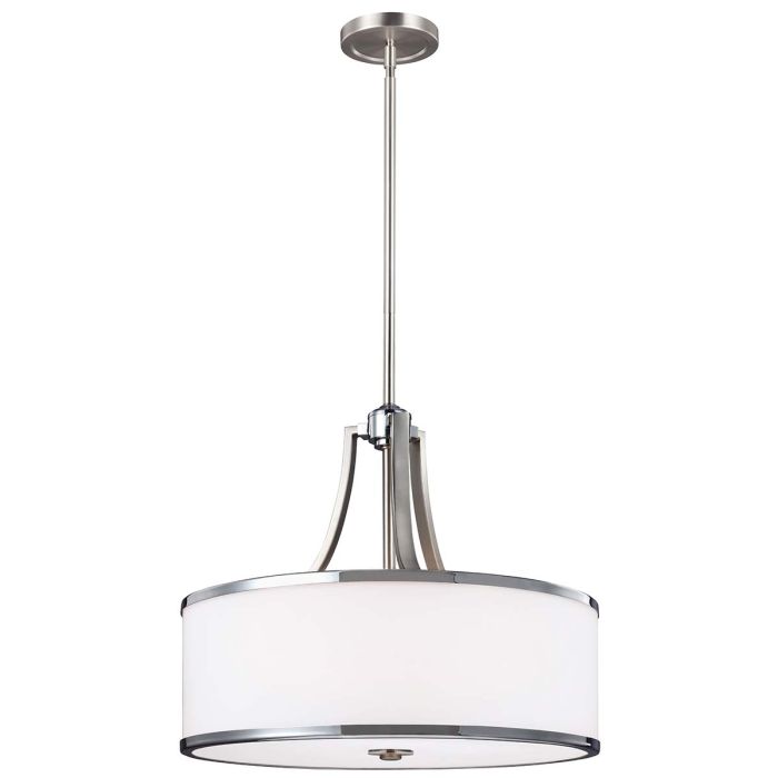 Prospect Park 4 Light Uplight Pendant Satin Nickel & Chrome - FE-PROSPECT-PARK-4P