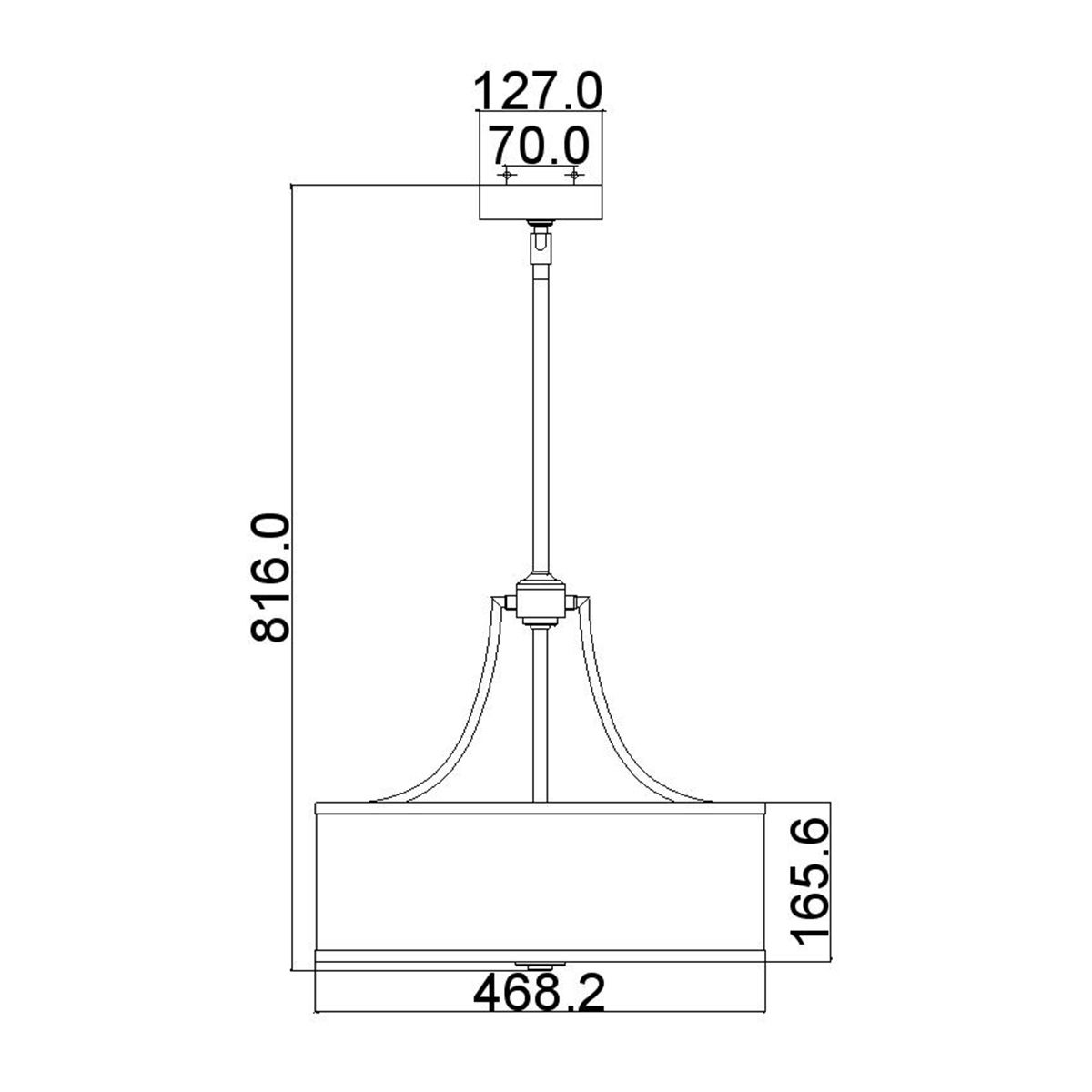 Prospect Park 4 Light Uplight Pendant Satin Nickel & Chrome - FE-PROSPECT-PARK-4P