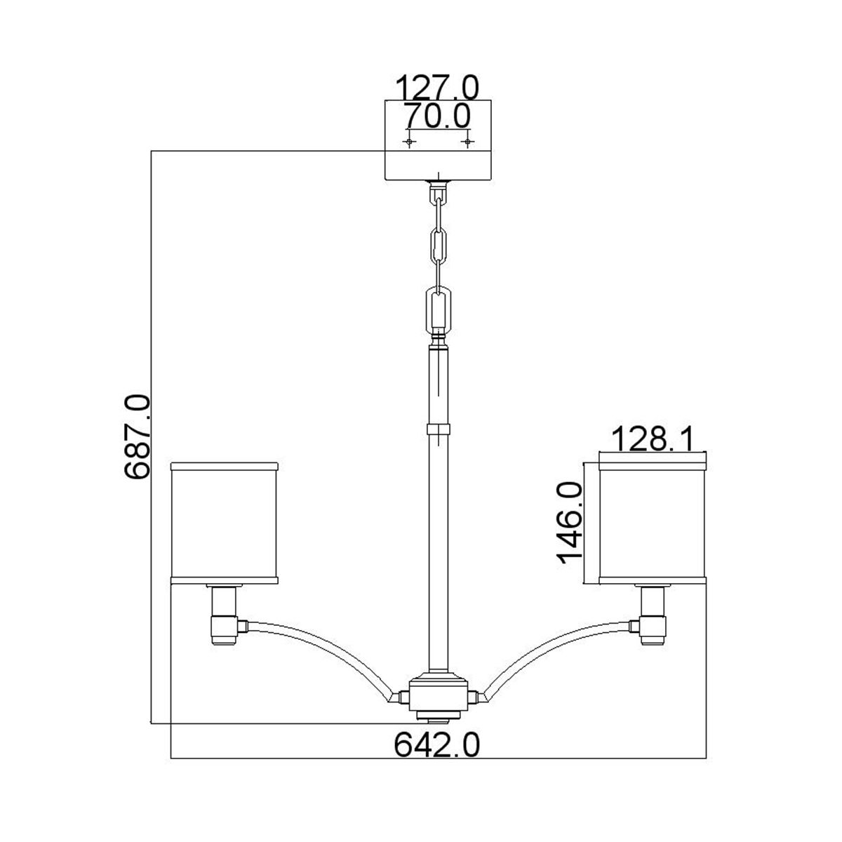 Prospect Park 5 Light Chandelier Satin Nickel & Chrome - FE-PROSPECT-PARK5