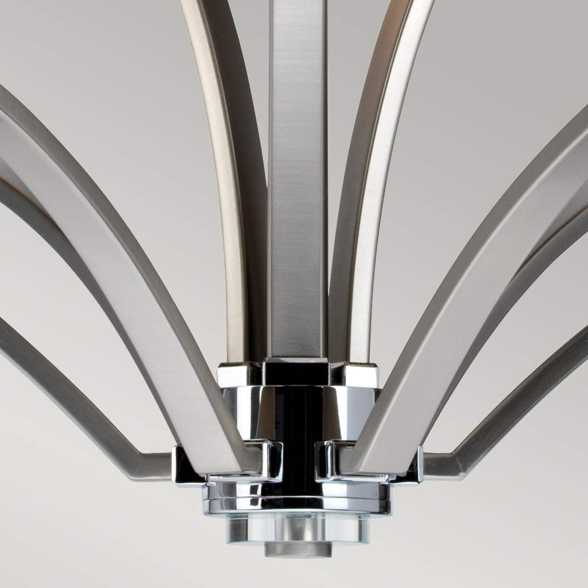 Prospect Park 9 Light Chandelier Satin Nickel & Chrome - FE-PROSPECT-PARK9