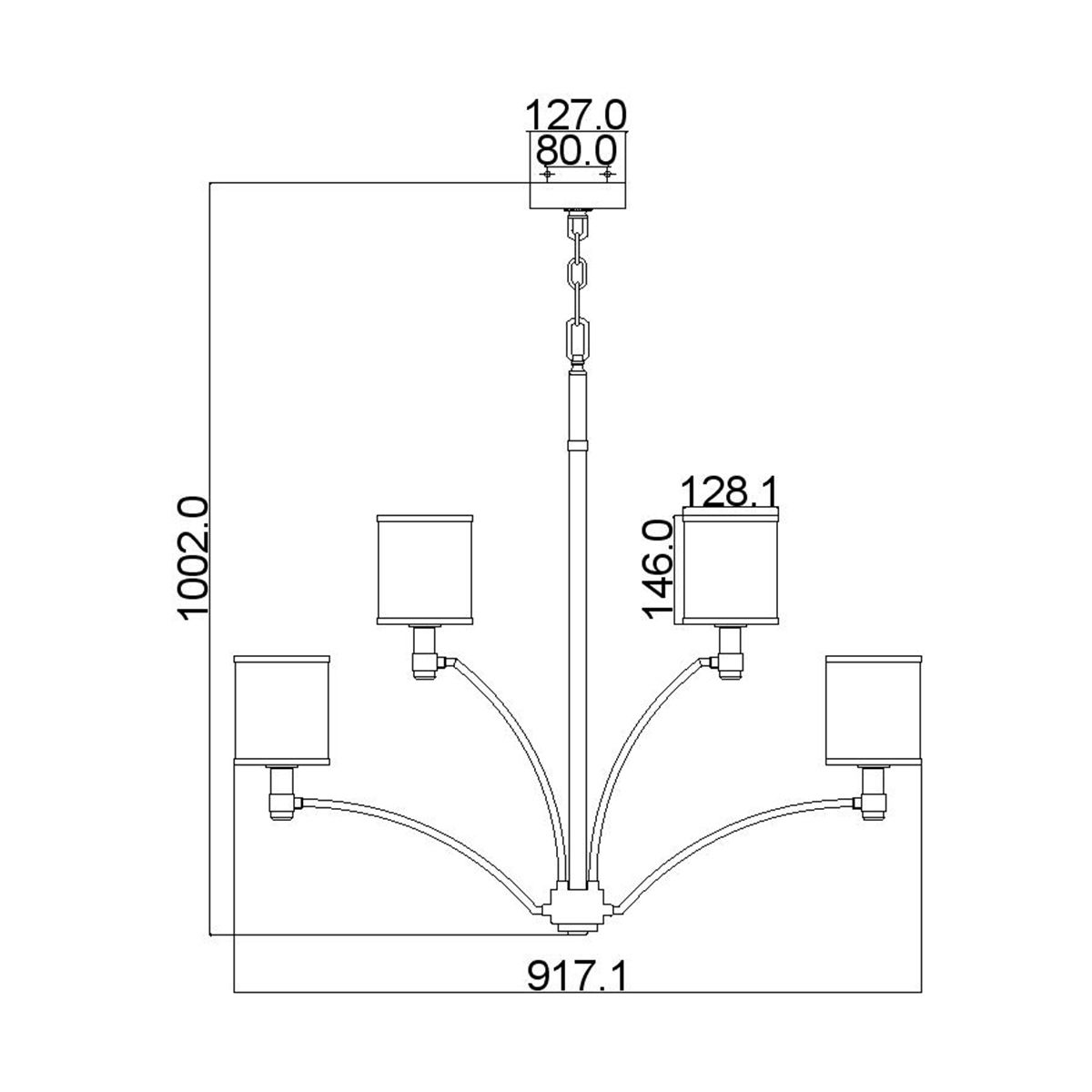 Prospect Park 9 Light Chandelier Satin Nickel & Chrome - FE-PROSPECT-PARK9