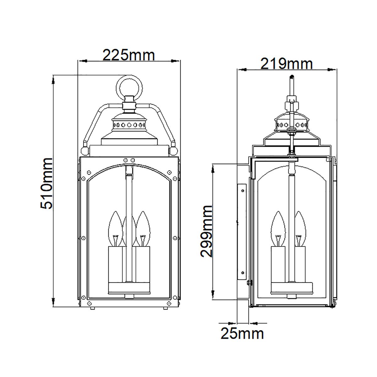 Randhurst 3 Light Large Wall Lantern Copper Oxide - FE-RANDHURST-L-CO