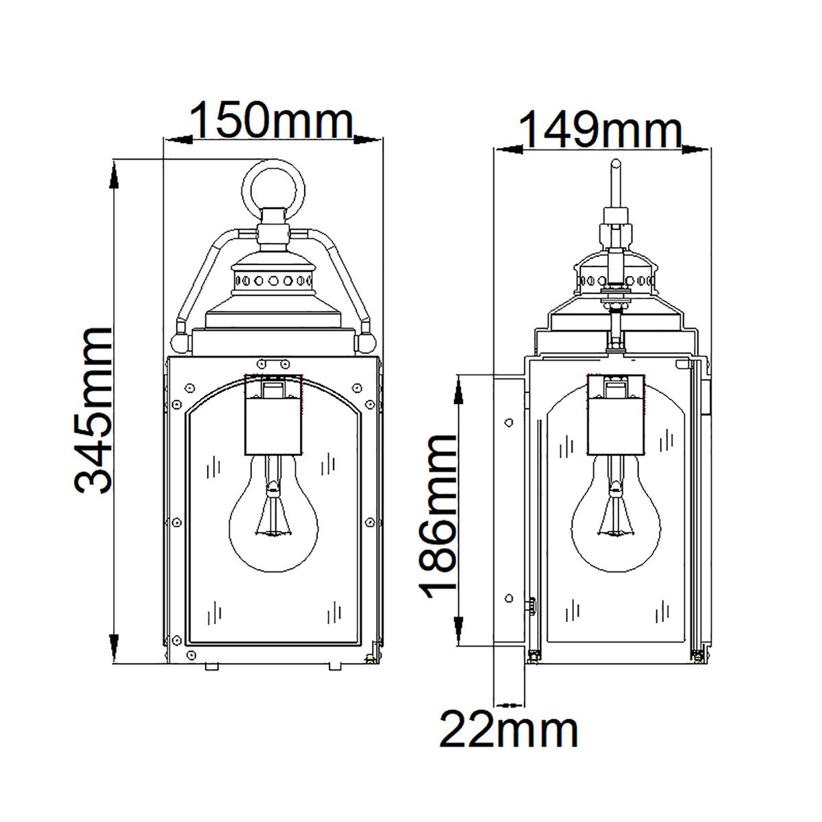 Randhurst Light Small Wall Lantern Copper Oxide - FE-RANDHURST-S-CO