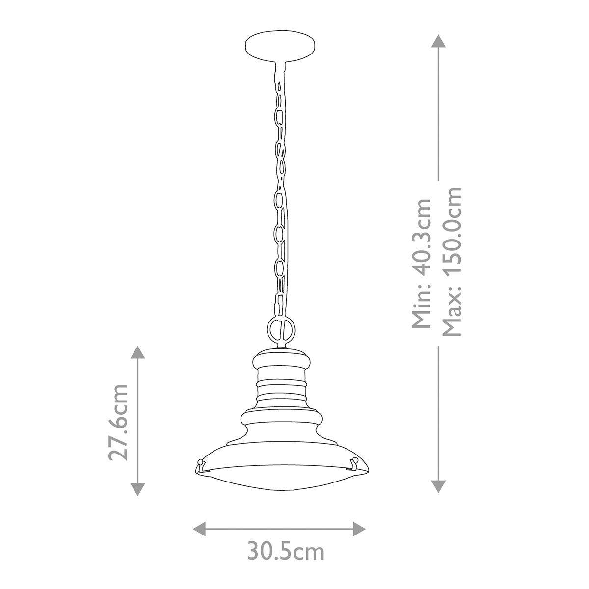 Redding Station Light Medium Chain Lantern Restoration Bronze - FE-REDDING8-M-RB