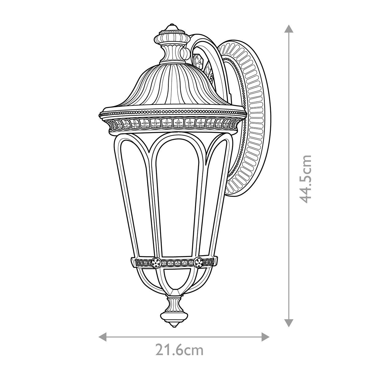 Regent Court 2 Light Medium Wall Lantern Walnut - FE-REGENTCOURT-M