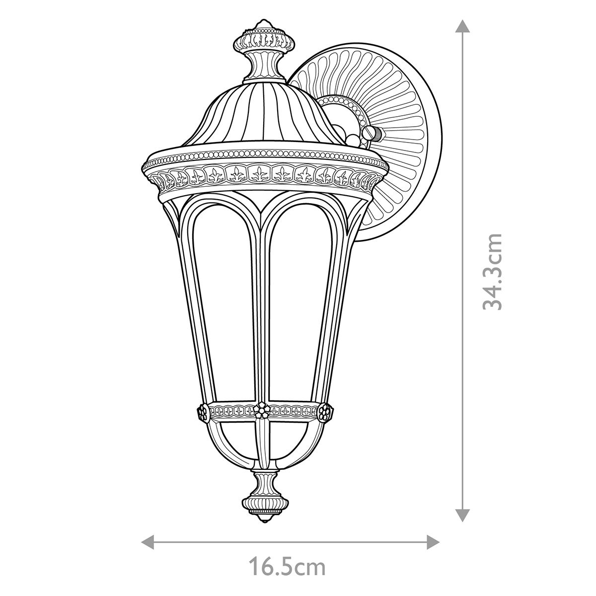 Regent Court Light Small Wall Lantern Walnut - FE-REGENTCOURT-S