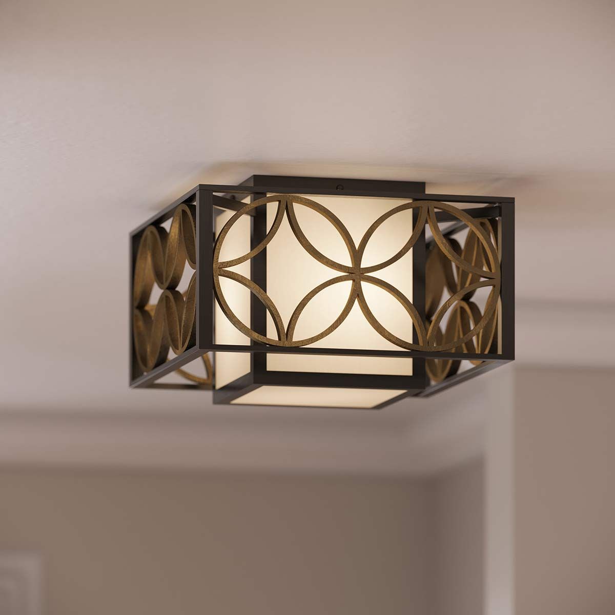 Remy 2 Light Flush Mount Light Heritage Bronze & Parissiene Gold - FE-REMY-F