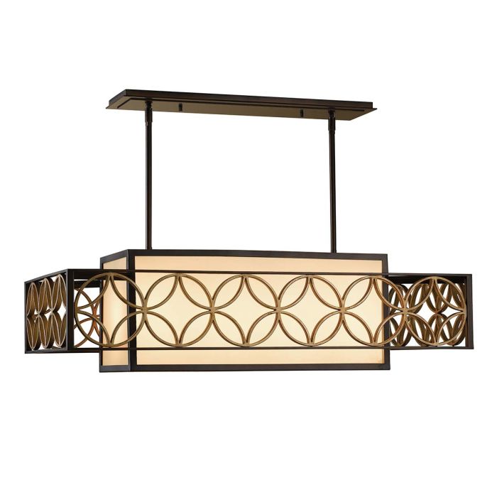 Remy 4 Light Pendant Light Heritage Bronze & Parissiene Gold - FE-REMY-P-A