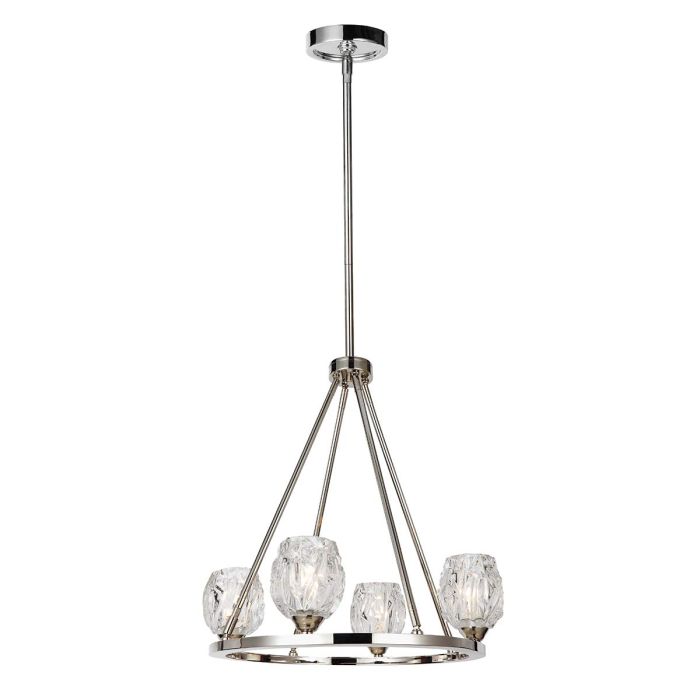 Rubin 4 Light Chandelier Polished Nickel - FE-RUBIN4