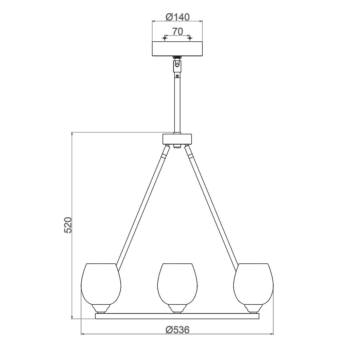 Rubin 4 Light Chandelier Polished Nickel - FE-RUBIN4