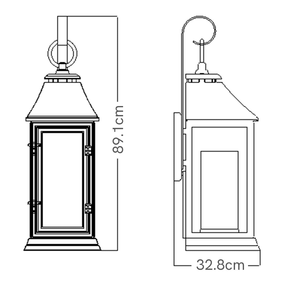 Shepherd Extra Large Wall Lantern Dark Weathered Zinc - FE-SHEPHERD-2XL