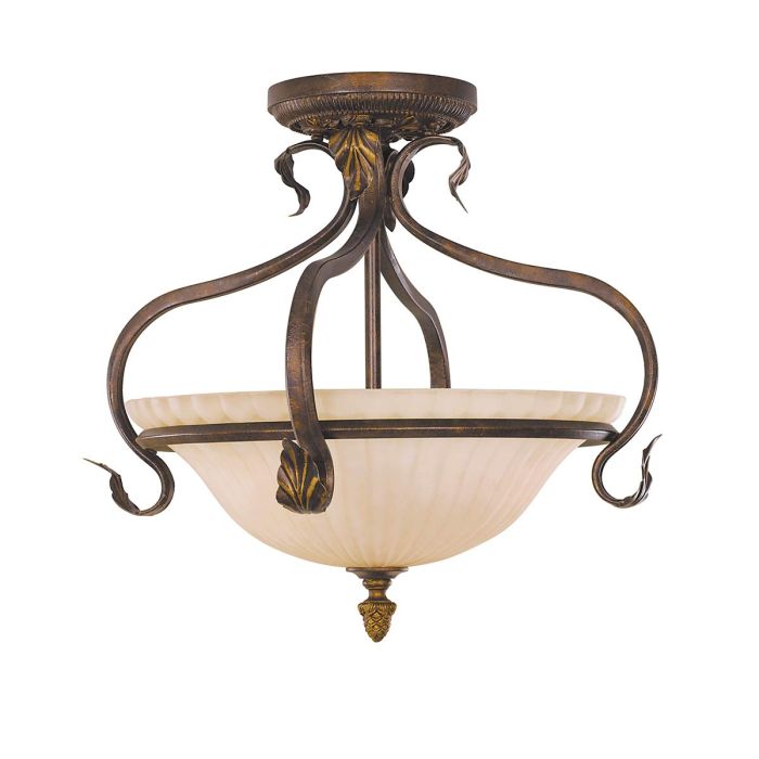 Sonoma Valley 3 Light Semi Flush Mount Light Aged Tortoise Shell - FE-SONOMAVALLEY-SF