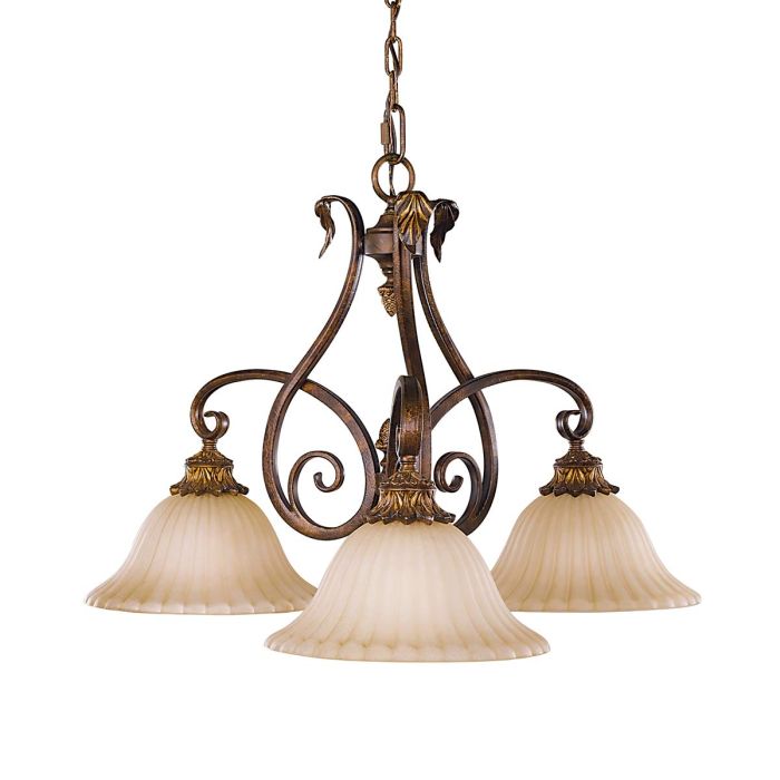 Sonoma Valley 3 Light Chandelier Aged Tortoise Shell - FE-SONOMAVALLEY3