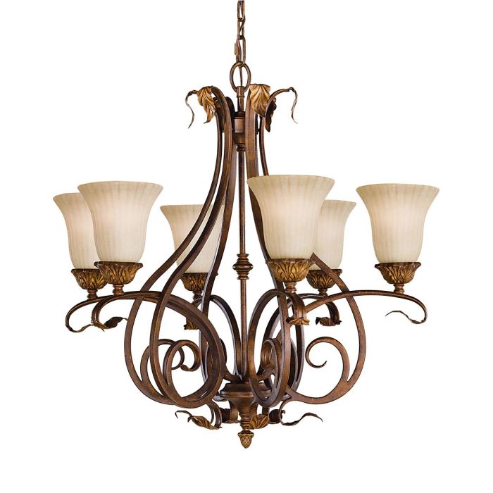 Sonoma Valley 6 Light Chandelier Aged Tortoise Shell - FE-SONOMAVALLEY6