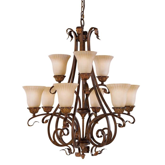 Sonoma Valley 9 Light Chandelier Aged Tortoise Shell - FE-SONOMAVALLEY9