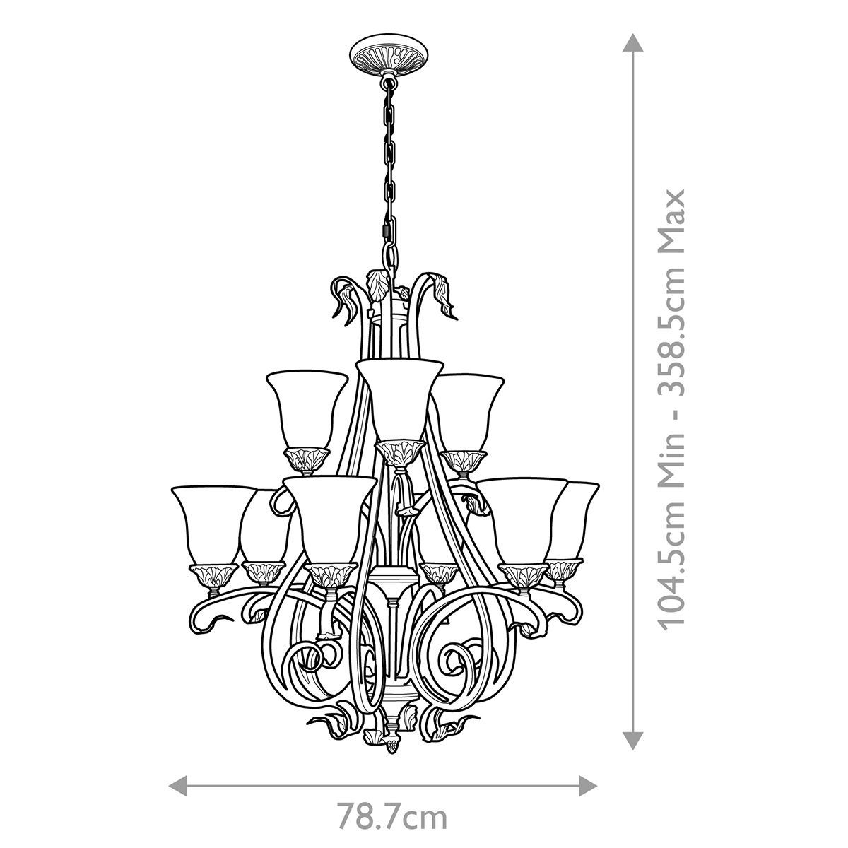 Sonoma Valley 9 Light Chandelier Aged Tortoise Shell - FE-SONOMAVALLEY9