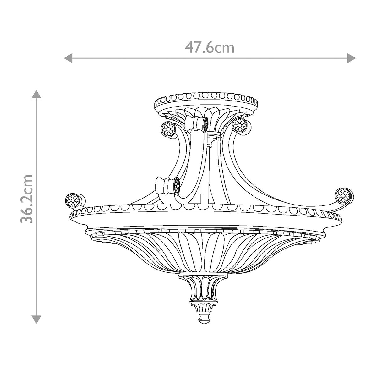 Stirling Castle 2 Light Semi Flush Mount Light British Bronze - FE-STIRLING-CASTLESF