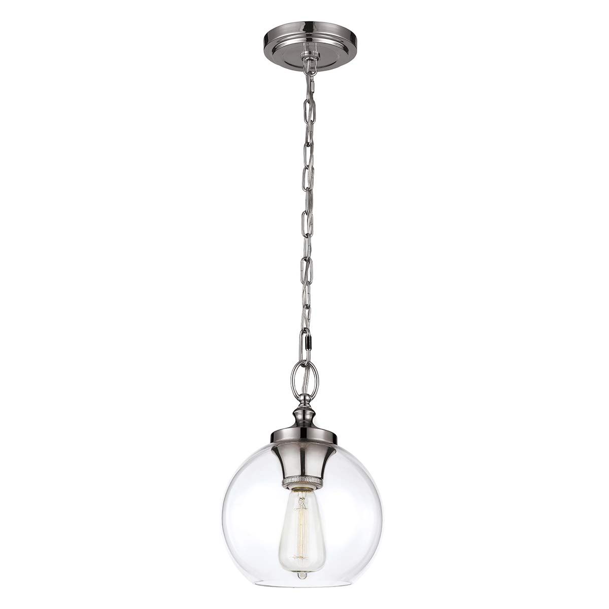 Tabby 1 Light Pendant Polished Nickel - FE-TABBY-P-S