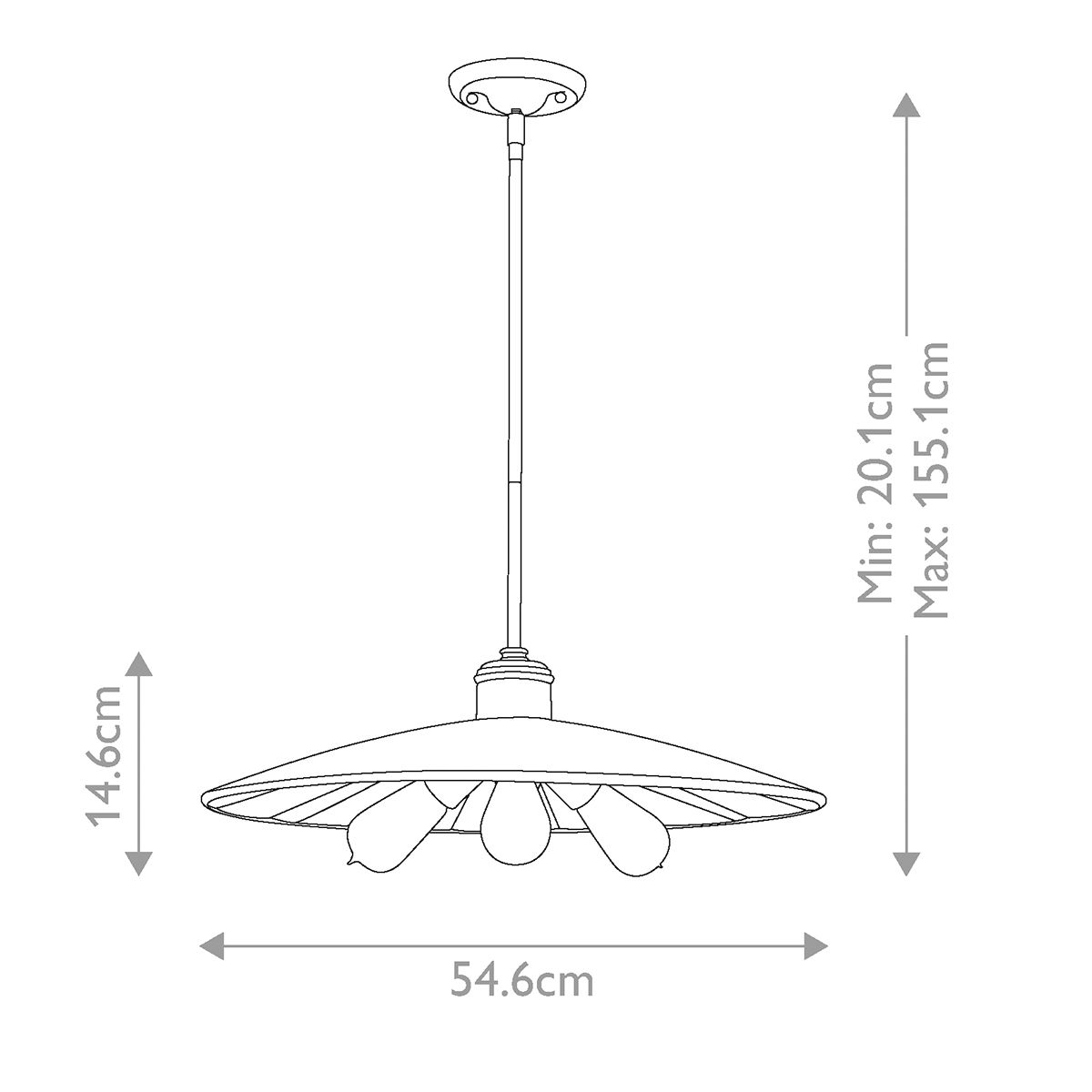 Urban Renewal 3 Light Large Pendant Astral Bronze - FE-URBANRWL-3P-E