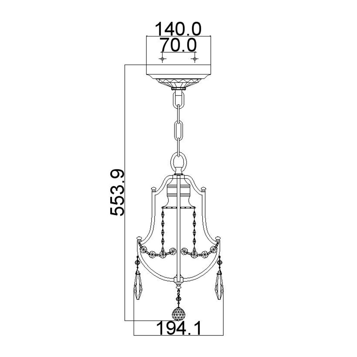 Valentina 1 Light Mini Pendant Oxidized Bronze - FE-VALENTINA-MP