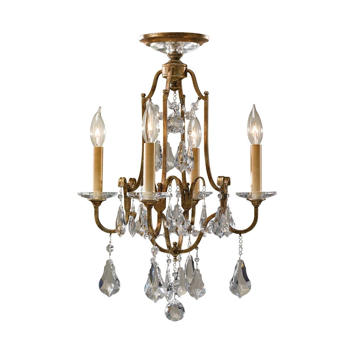 Valentina Steel 4 Light Chandelier Oxidized Bronze - FE-VALENTINA4