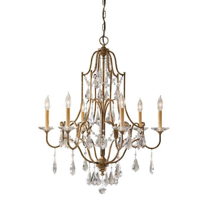 Valentina Steel 6 Light Chandelier Oxidized Bronze - FE-VALENTINA6