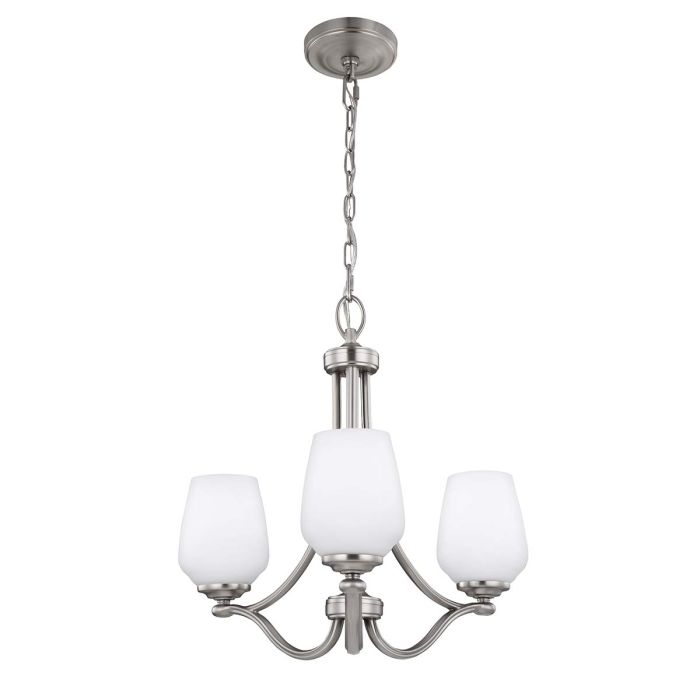 Vintner Steel 3 Light Chandelier Satin Nickel - FE-VINTNER3