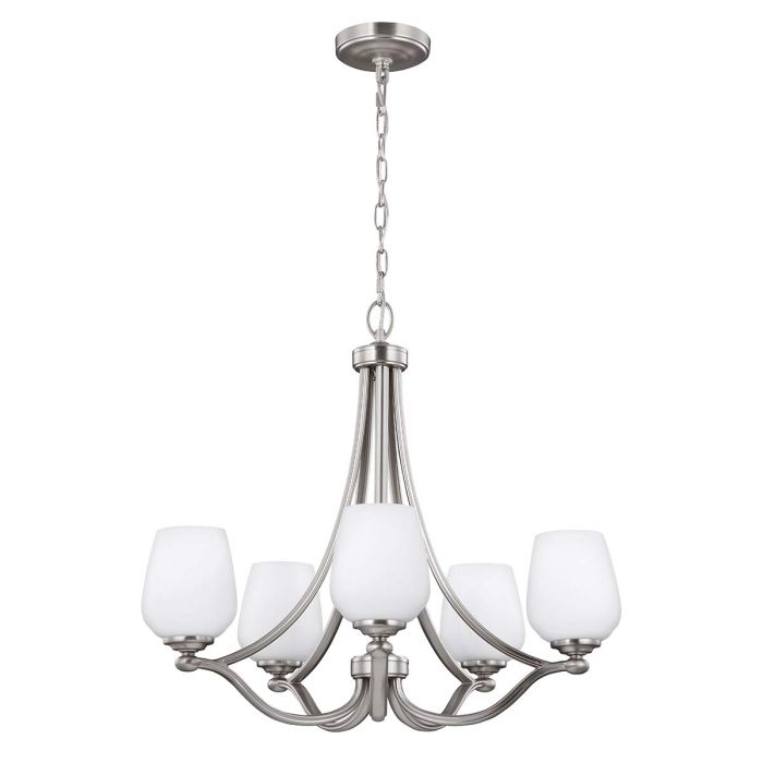 Vintner Steel 5 Light Chandelier Satin Nickel - FE-VINTNER5