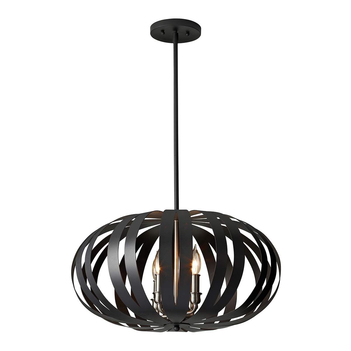 Woodstock Steel 4 Light Medium Chandelier Textured Black - FE-WOODSTOCK-P-M