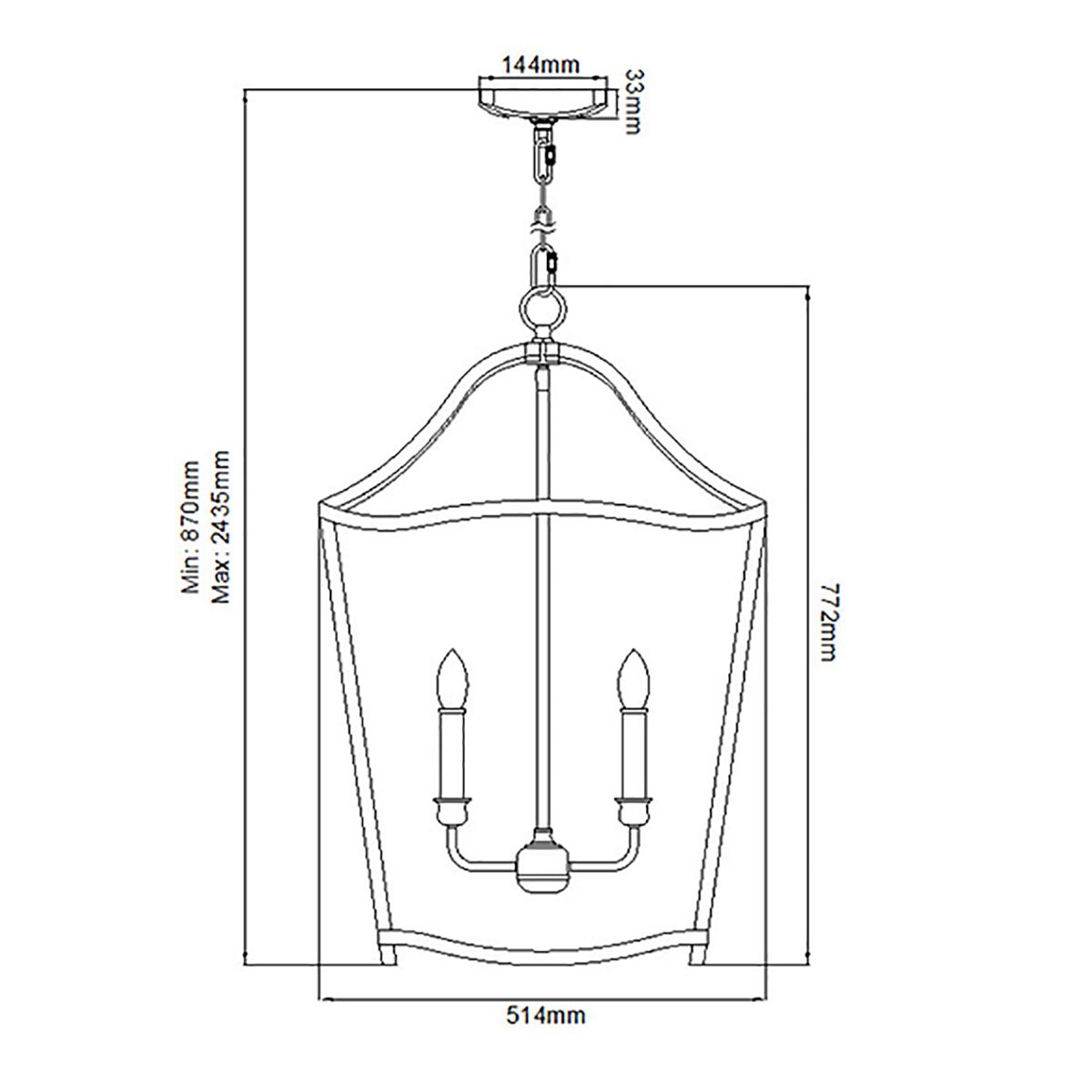 Yarmouth 6 Light Pendant Painted Aged Brass - FE-YARMOUTH-6P