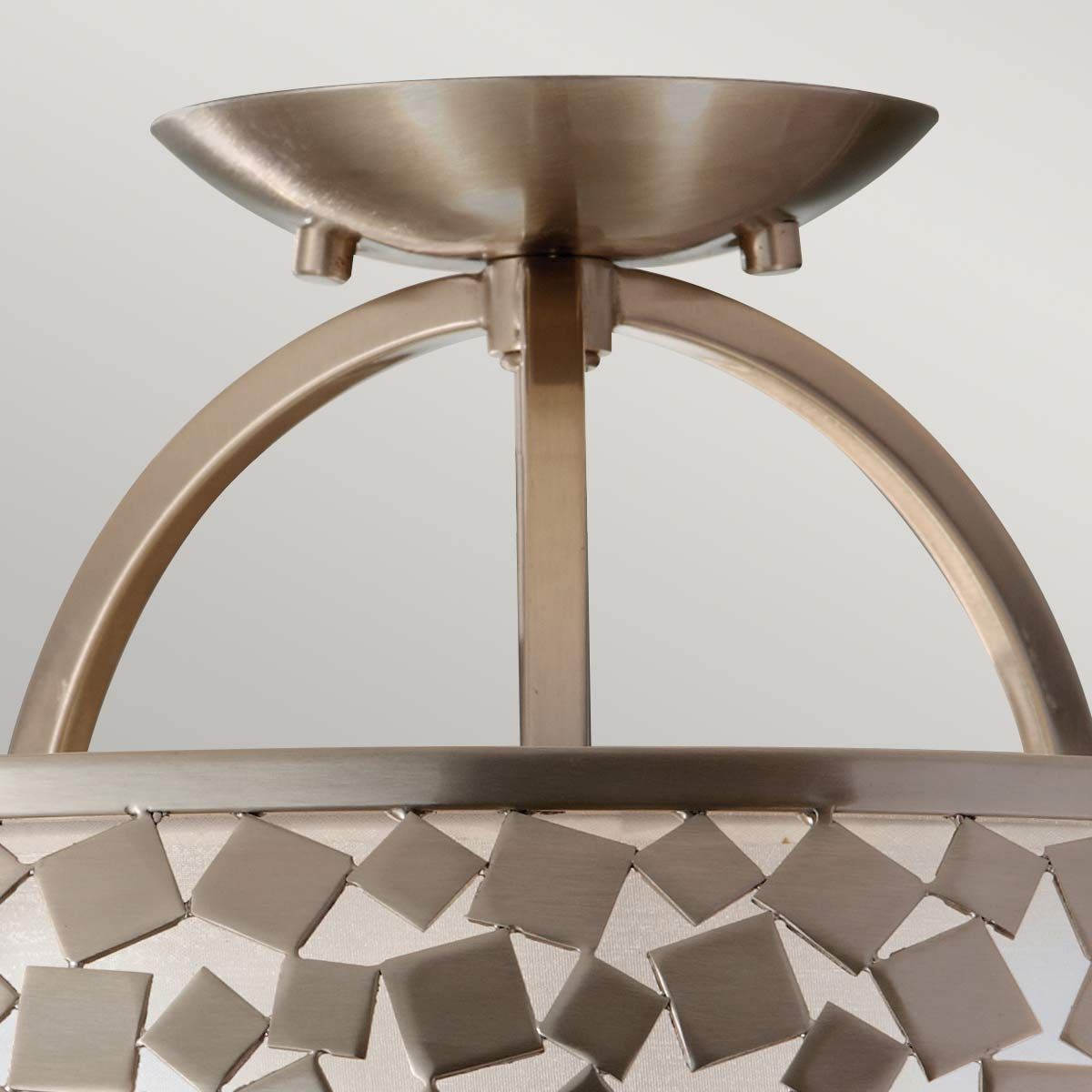 Zara 3 Light Semi Flush Mount Light Brushed Steel - FE-ZARA-SF