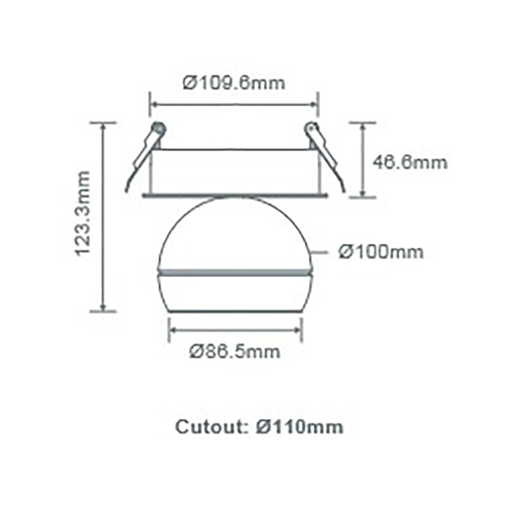 Buy Recessed LED Downlights Australia Moon Recessed LED Downlight Flood White 3CCT - 22805