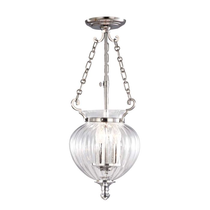 Finsbury Park 3 Light Small Pendant Polished Nickel - FP-P-S-POL-NCKL