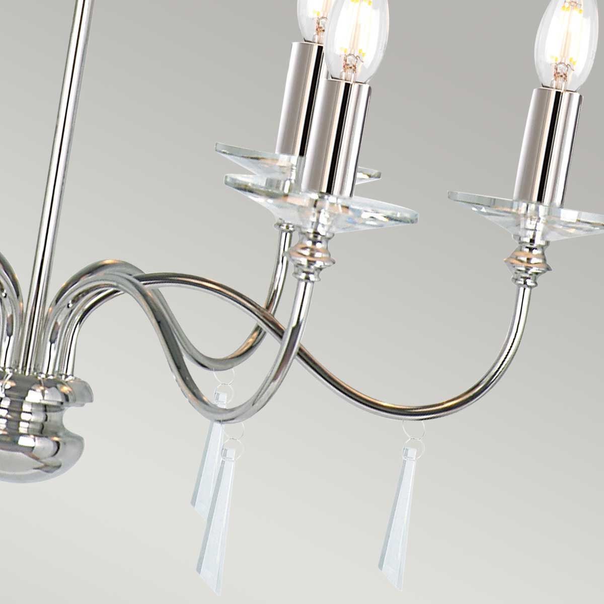 Finsbury Park 6 Light Chandelier Polished Nickel - FP6-POL-NICKEL