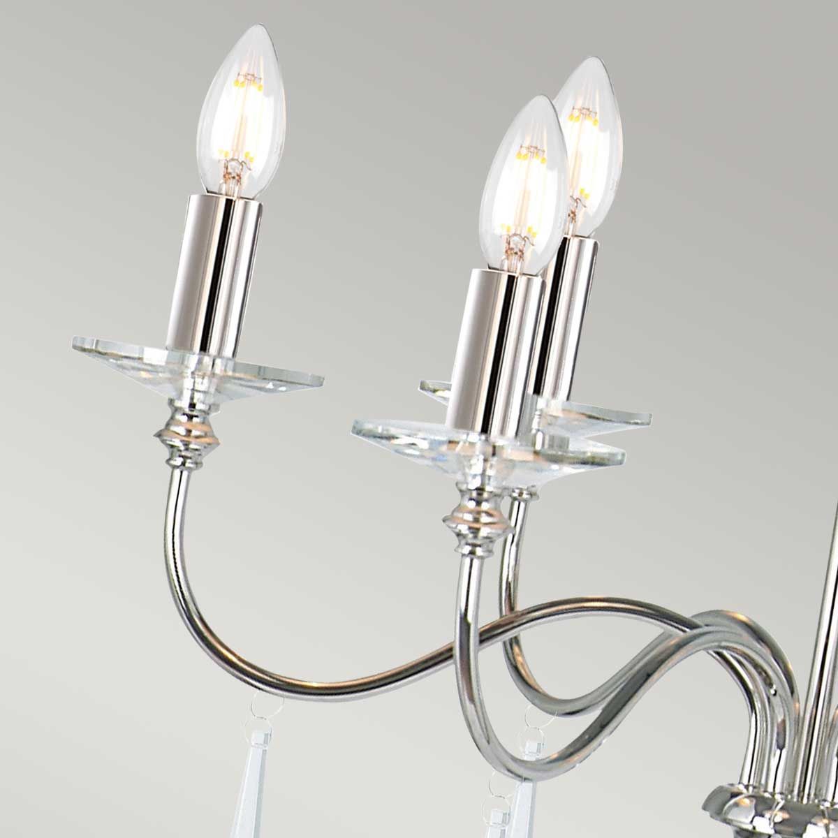 Finsbury Park 6 Light Chandelier Polished Nickel - FP6-POL-NICKEL