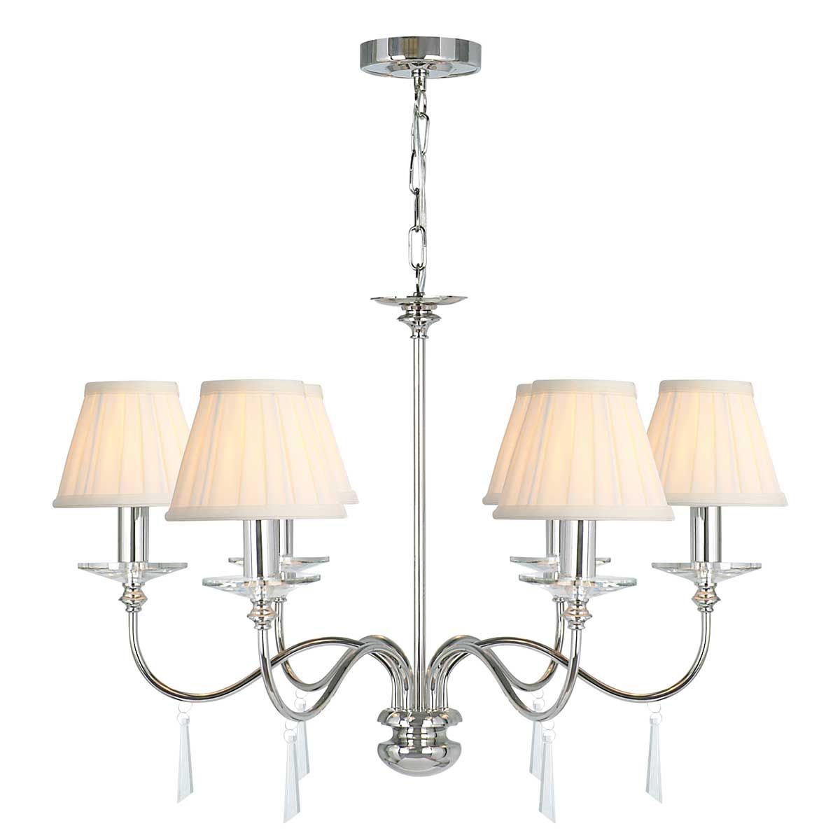 Finsbury Park 6 Light Chandelier Polished Nickel - FP6-POL-NICKEL