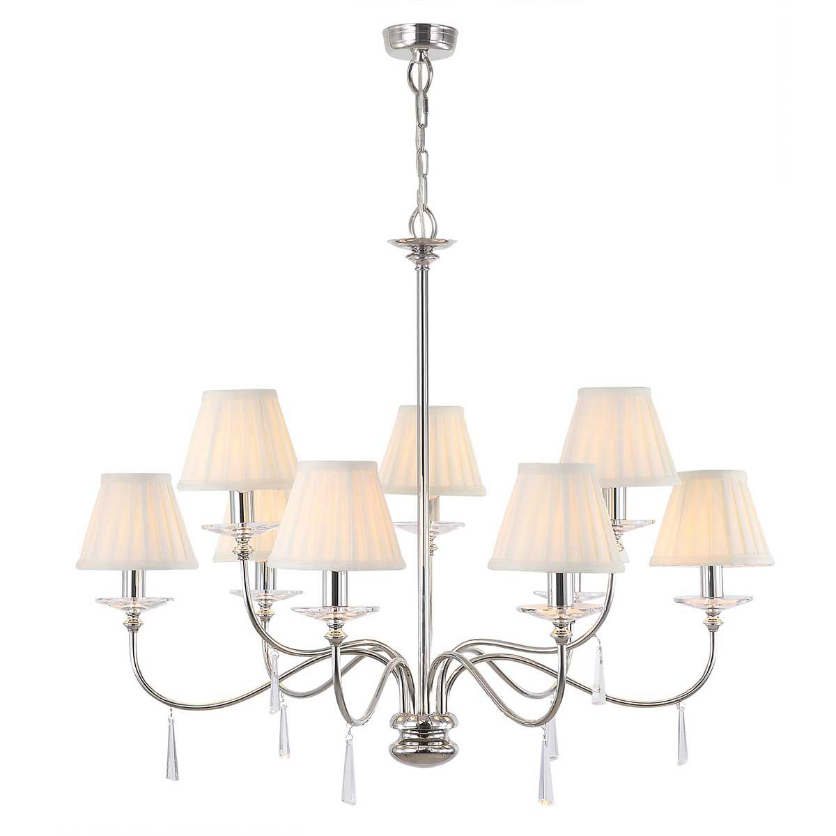 Finsbury Park 9 Light Chandelier Polished Nickel - FP9-POL-NICKEL